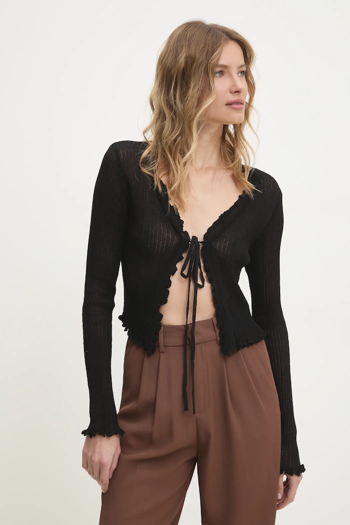Kardigan Answear.LAB slim černá L1577.hlk