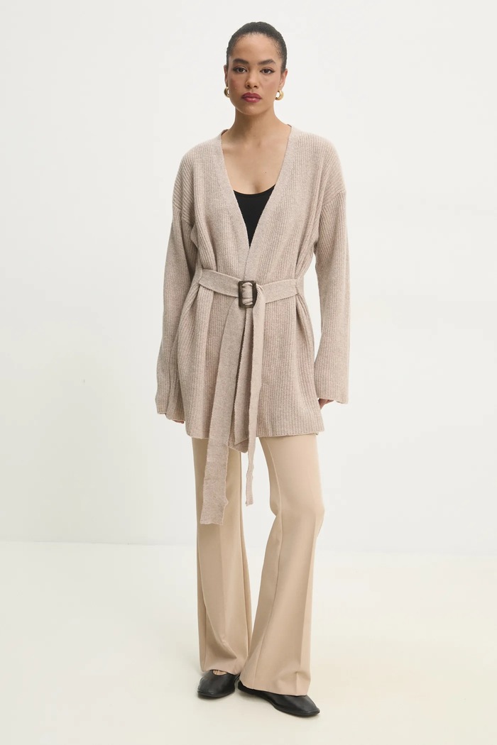 Answear Lab cardigan din lana 8208.ios bej WW25
