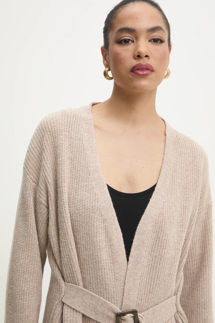 Answear Lab cardigan din lana bej 8208.ios