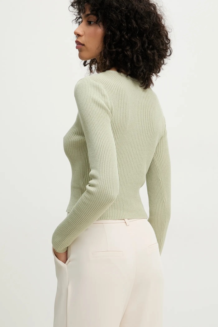 Îmbrăcăminte Answear Lab cardigan din bumbac LKC.364LELO.ums verde