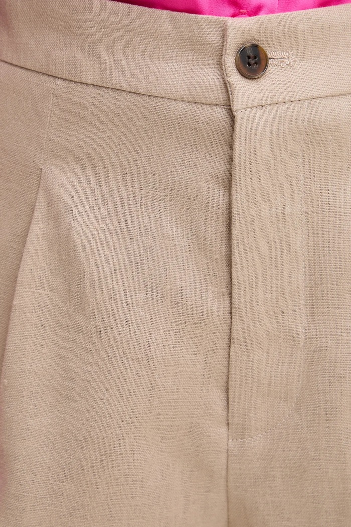 Answear.LAB pantaloncini in lino beige st2426.fos