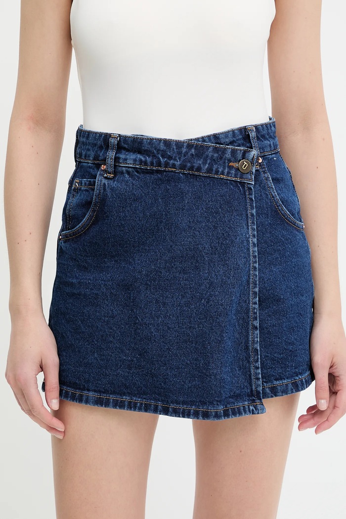 Answear Lab pantaloni scurti jeans bumbac bleumarin 8017.tos