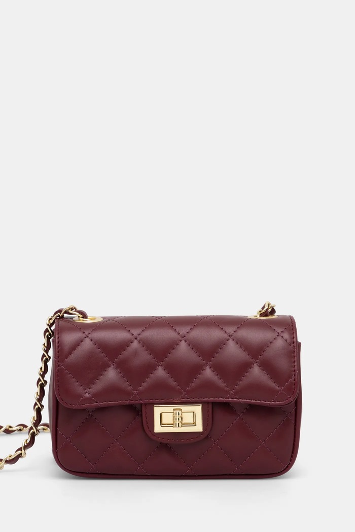 Answear.LAB torebka crossbody damska skórzana skóra licowa bordowy 833.ILK