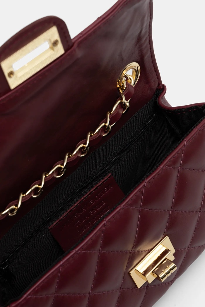 Answear.LAB torebka crossbody damska skórzana 833.ILK bordowy