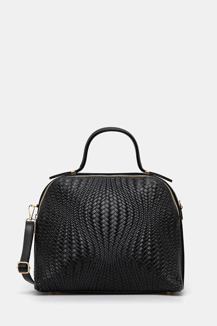 Answear Lab geantă din piele uni negru 819.iak