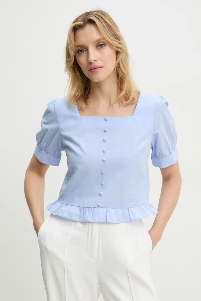 Answear Lab bluza uni albastru A24.15.FLK
