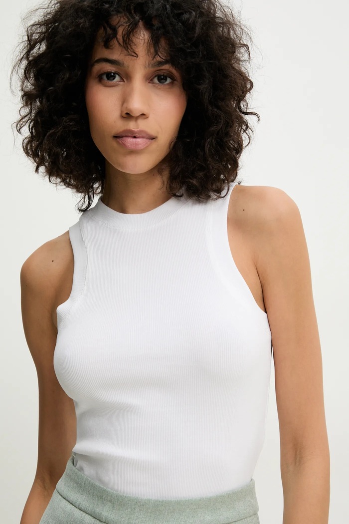 Answear Lab top uni alb JX08525.hos