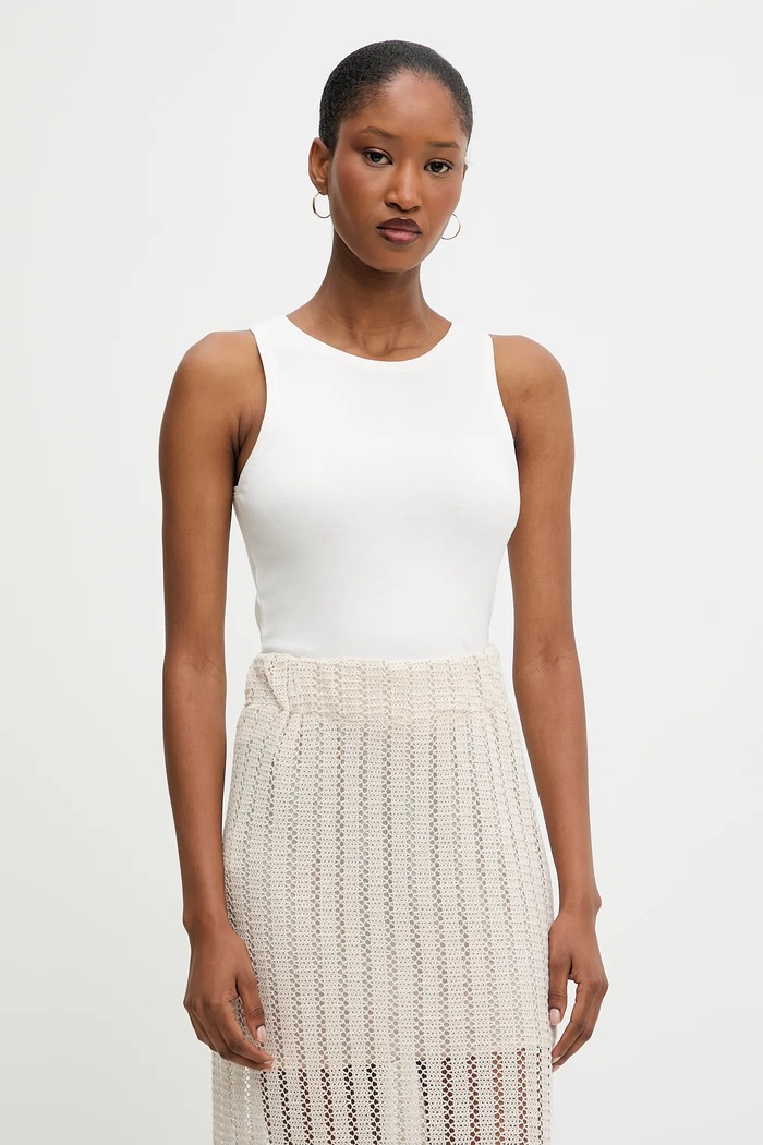 Answear Lab top uni alb 3841.tos