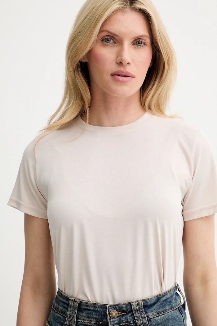 Answear.LAB t-shirt beżowy BTS1048.tos