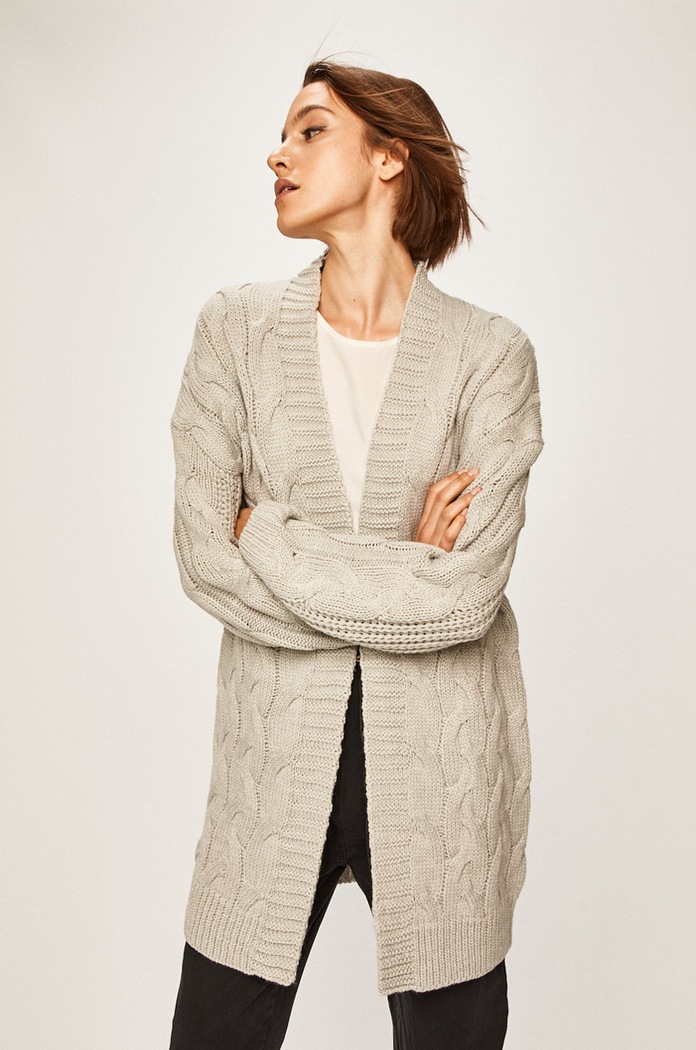 Answear Lab - Kardigan pozostałe szary LK249ORGANIC.AA