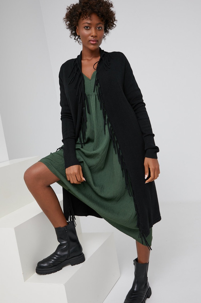 Answear Lab - Cardigan uni negru ZM1081.1.KR