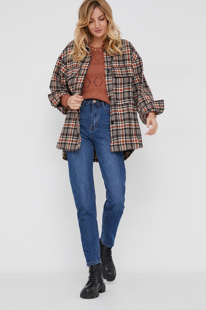 Answear Lab Sweter BIS.5.AJ brązowy WZ21