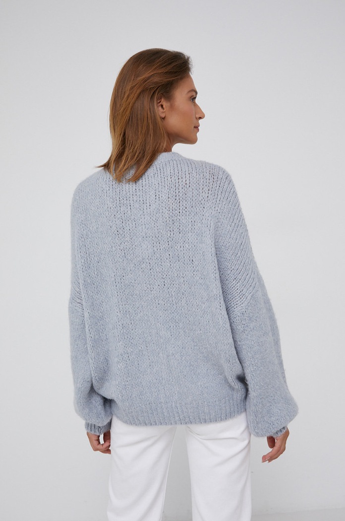 Odzież Answear Lab sweter z domieszką wełny M621005.1.AJ niebieski