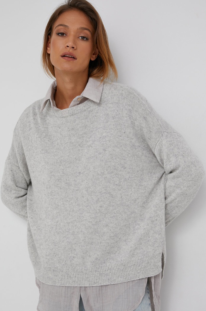 Answear Lab Sweter wełniany wełna szary KA628245.AJ