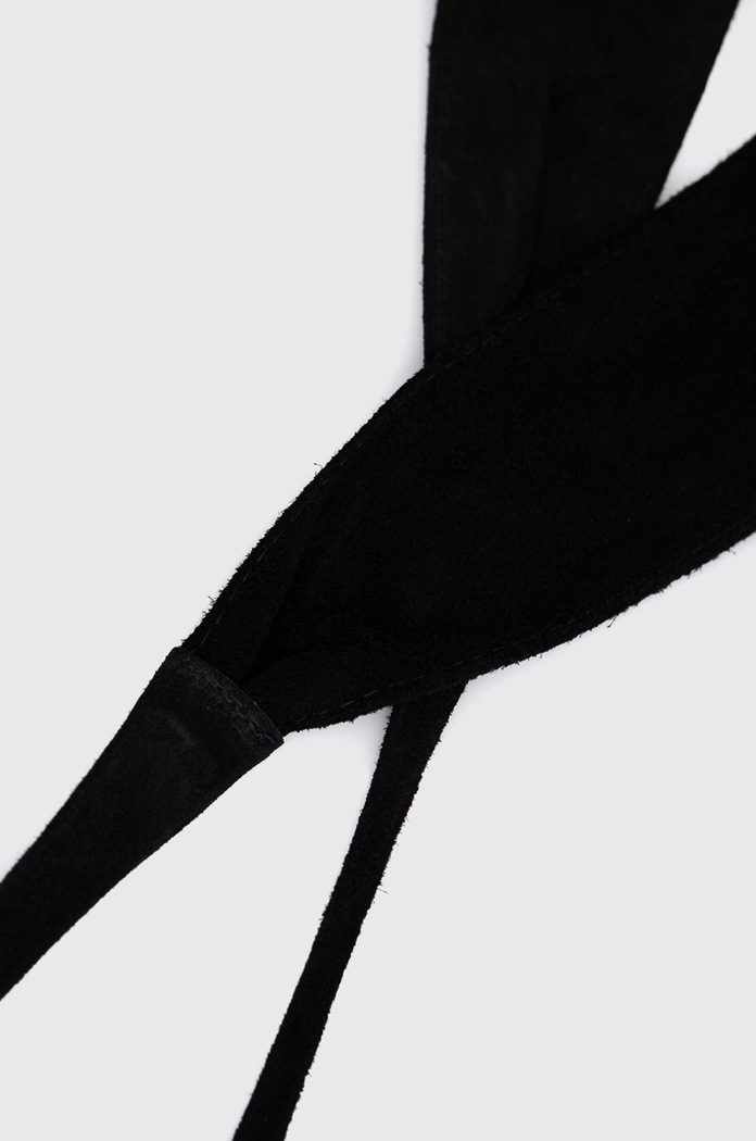 Answear Lab curea din piele intoarsa CP0039.WK negru WZ22
