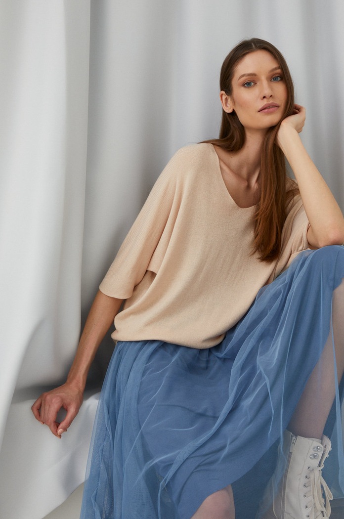 Answear Lab sweter 9424.js beżowy WZ22