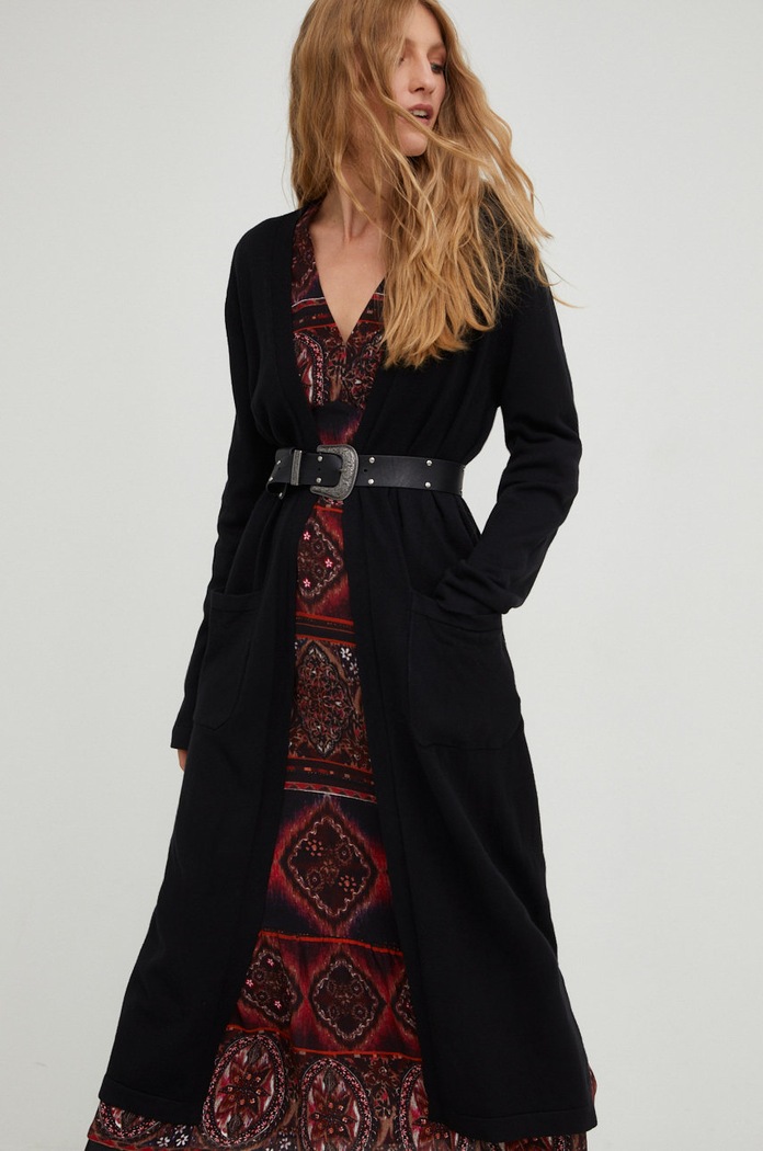 Answear Lab cardigan uni negru 22005.WK