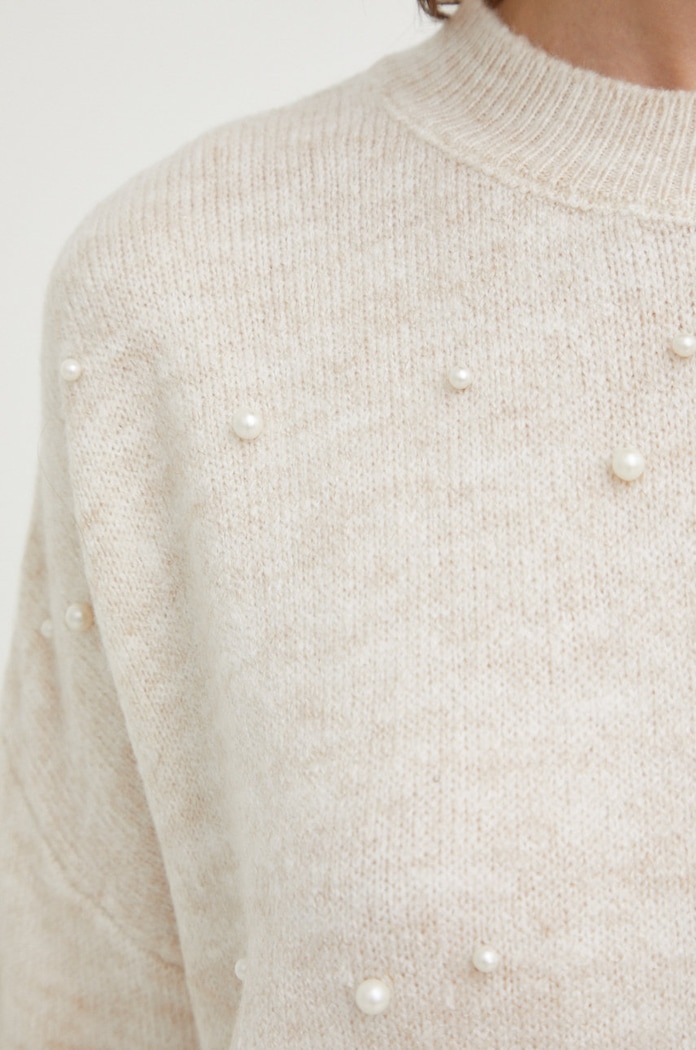 Answear Lab sweter z domieszką wełny re.2..JS beżowy