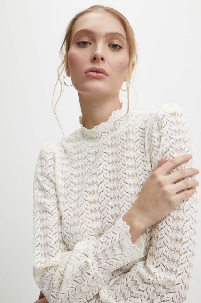 Answear.LAB longsleeve beżowy 36081.fh