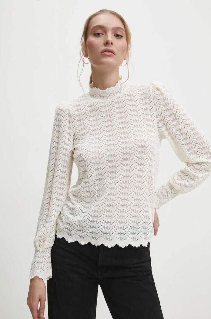 Answear.LAB longsleeve beżowy 36081.fh