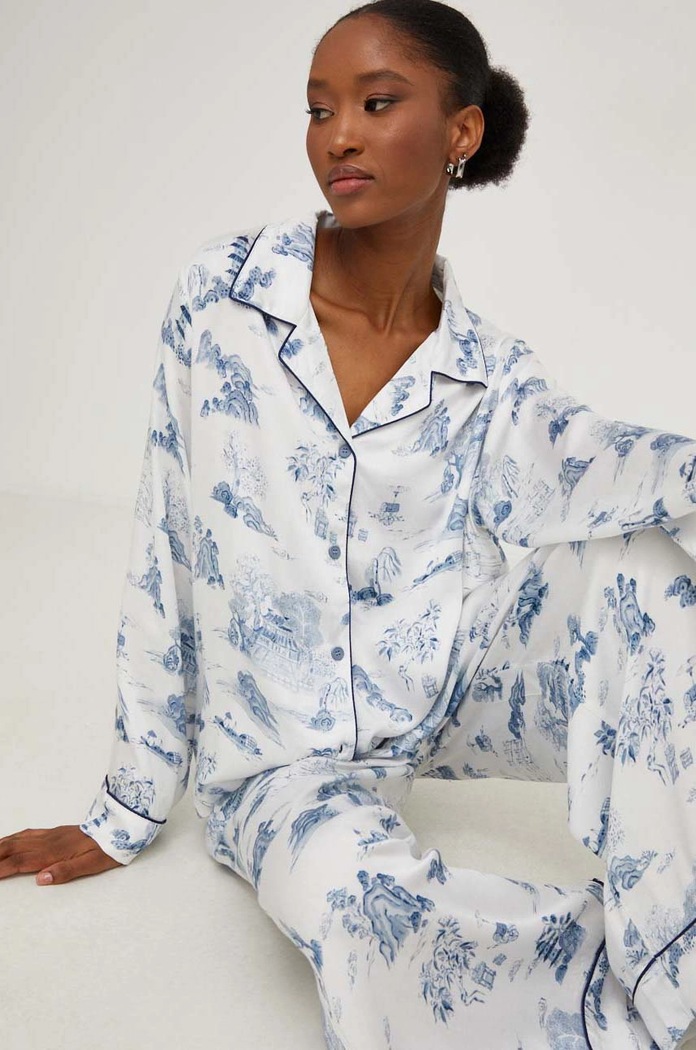 Answear Lab pijama set albastru pay3.cdb