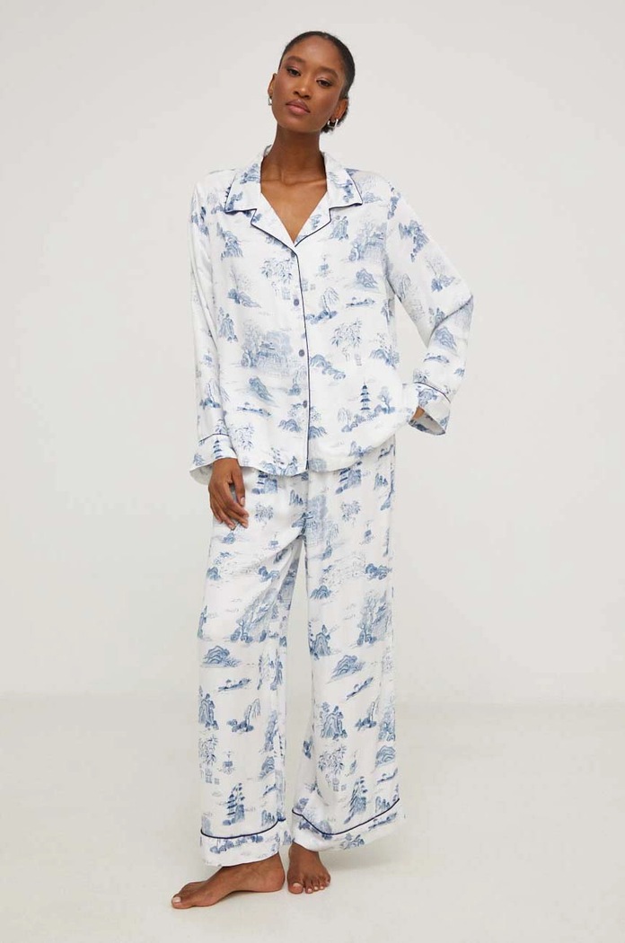 Answear Lab pijama pay3.cdb albastru WZ23