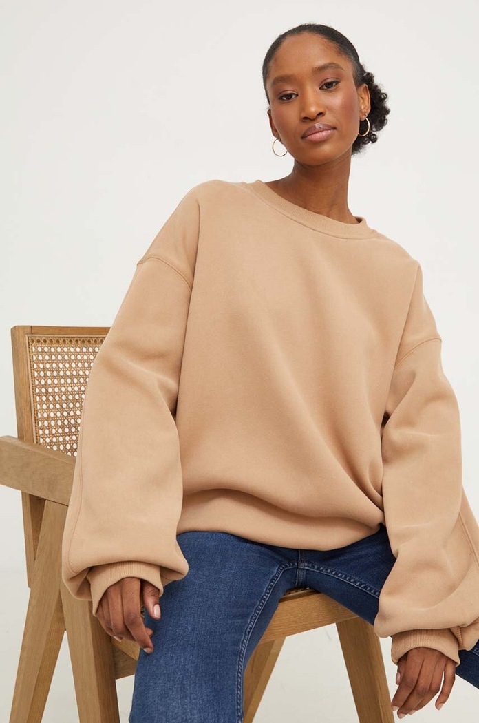 Answear Lab bluza bawełniana bawełna brązowy 013.iw
