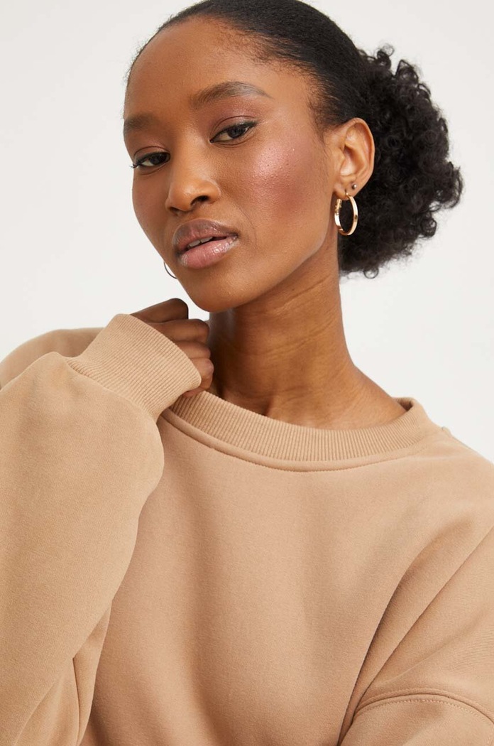 Answear Lab bluza bawełniana brązowy 013.iw