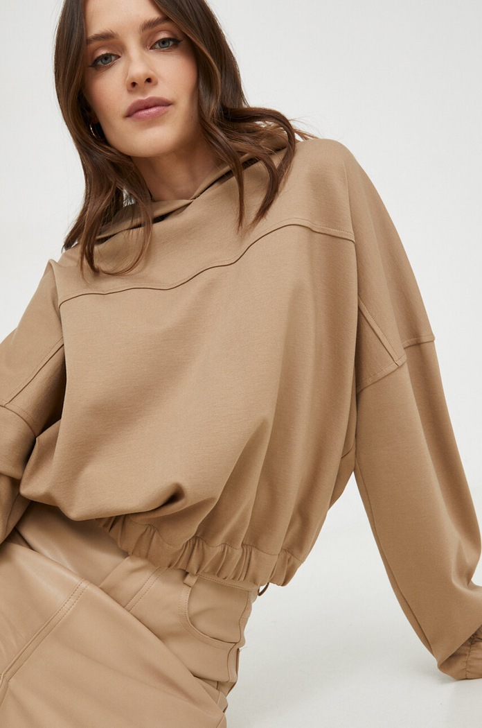 Answear Lab bluza z kapturem beżowy sv63514.iw