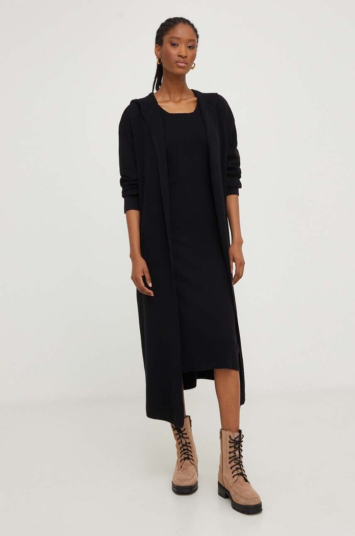 Answear Lab rochie și cardigan tricotaj negru B83139.HWK