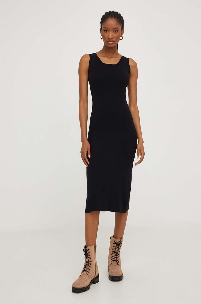 Answear Lab rochie și cardigan B83139.HWK negru WZ23