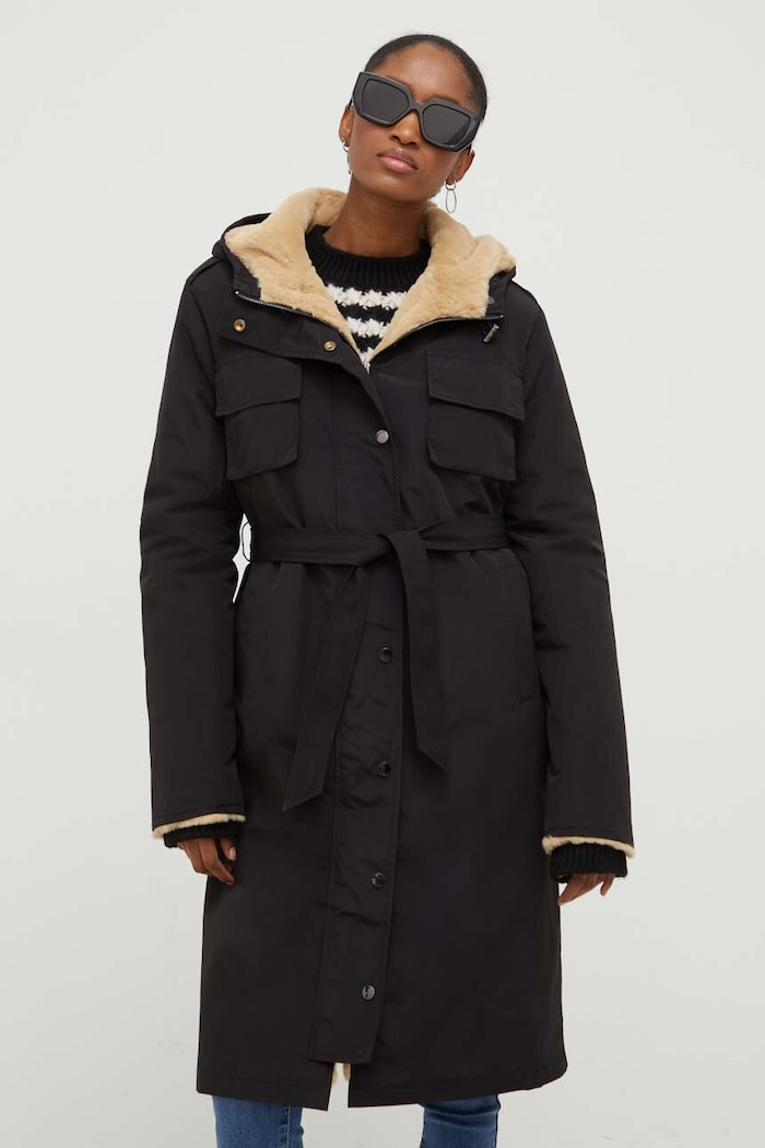 Answear.LAB kurtka waterrepellent pozostałe czarny 8615.FKK