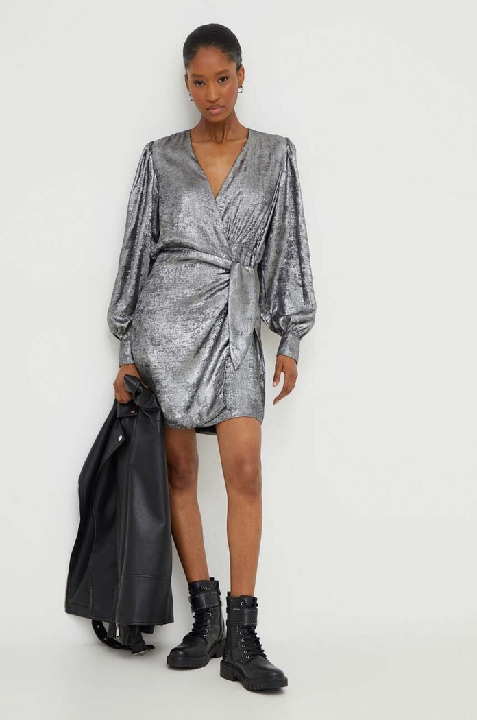 Answear.LAB Answear Lab rochie 21505yr.FKK argintiu WZ23