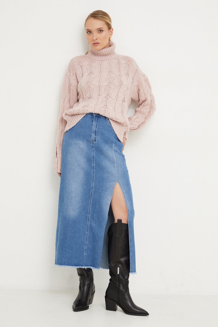 Answear Lab sweter z wełną 3570.TWK różowy WZ23