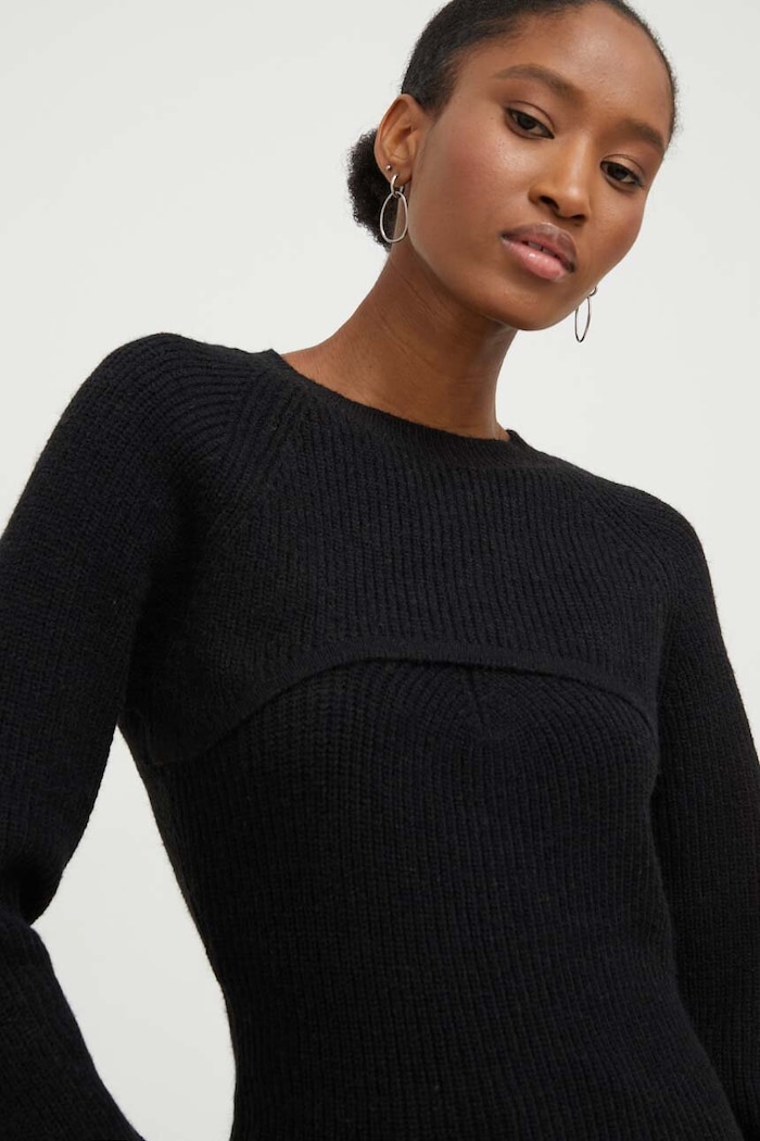 Answear.LAB sweter 2 w 1 z wełną 5083.5084.FKK czarny WZ23