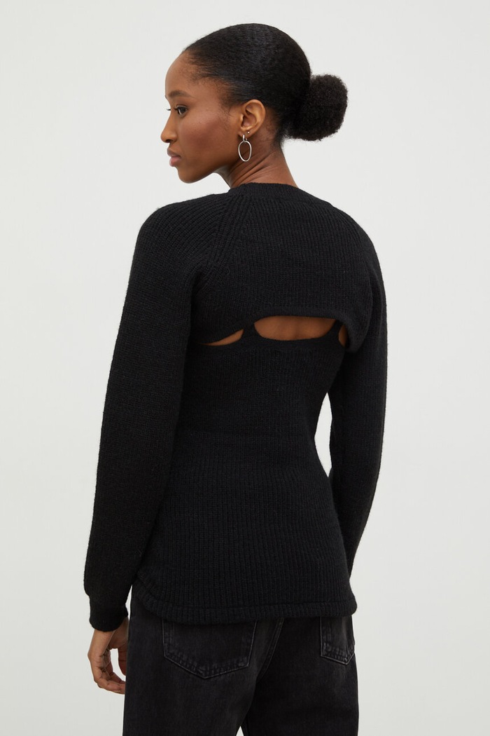 Answear.LAB sweter 2 w 1 z wełną czarny 5083.5084.FKK