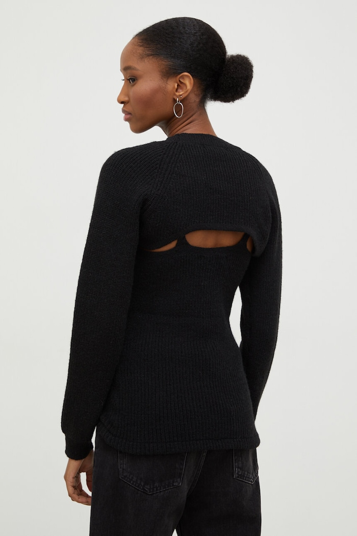 Answear.LAB sweter 2 w 1 z wełną czarny 5083.5084.FKK
