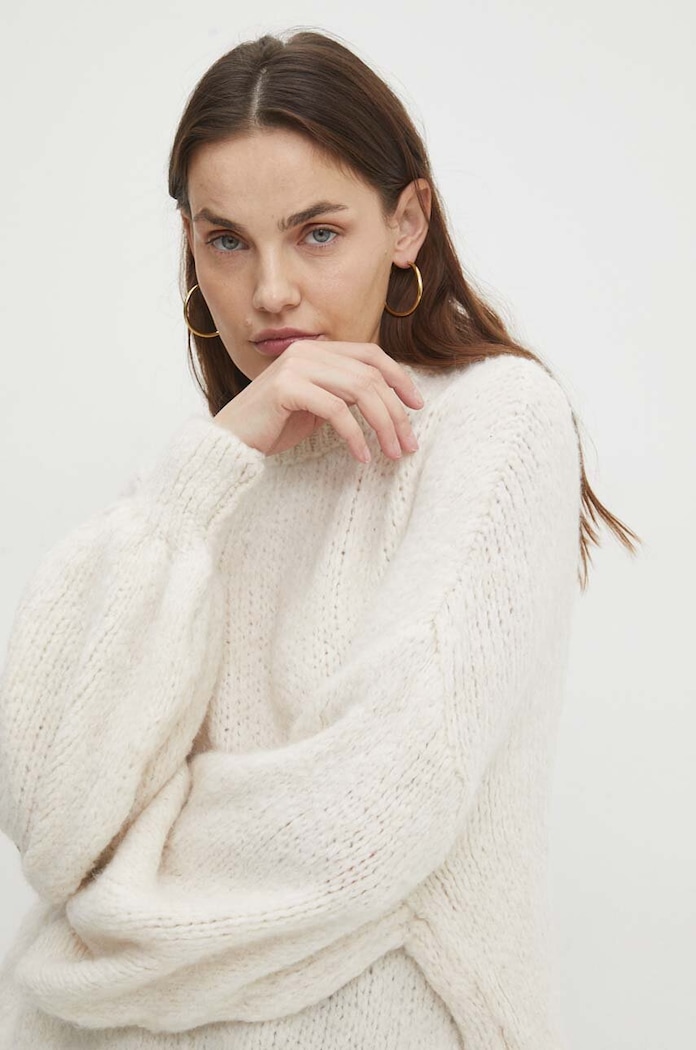 Answear Lab sweter z wełną 1IT.IKK beżowy