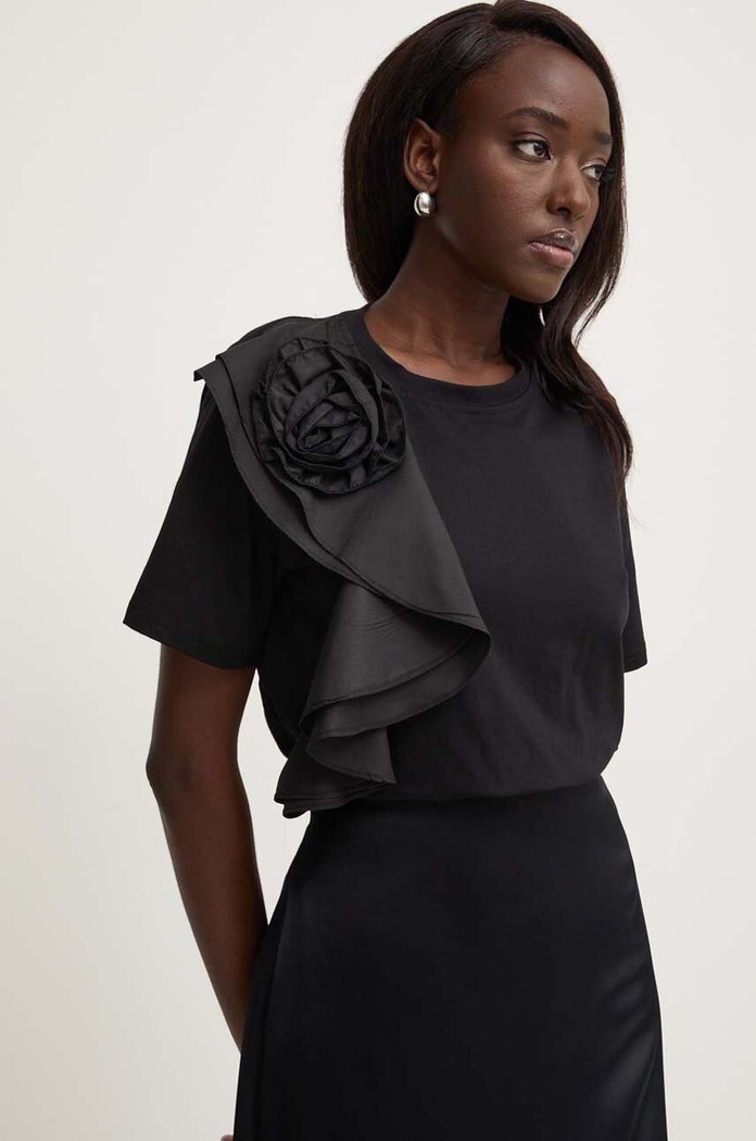 Answear Lab bluza imprimeu negru m58573.IKK