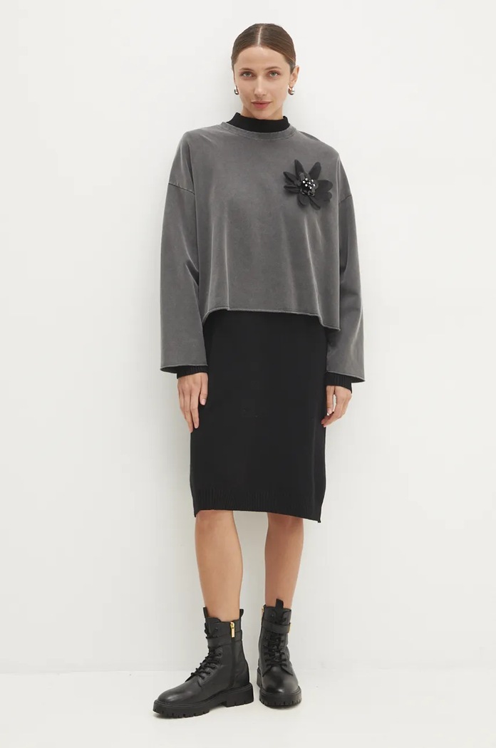 Answear.LAB bluza bawełniana UFP00119.HWK szary WZ24