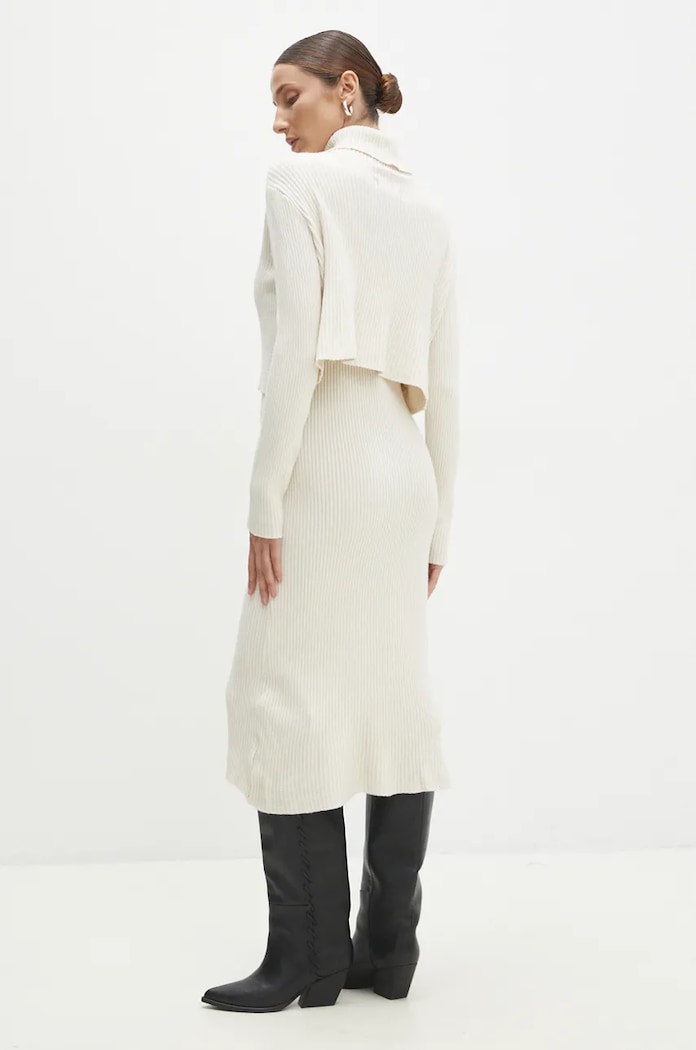 Îmbrăcăminte Answear Lab rochie și pulover W0906AB.HLK bej