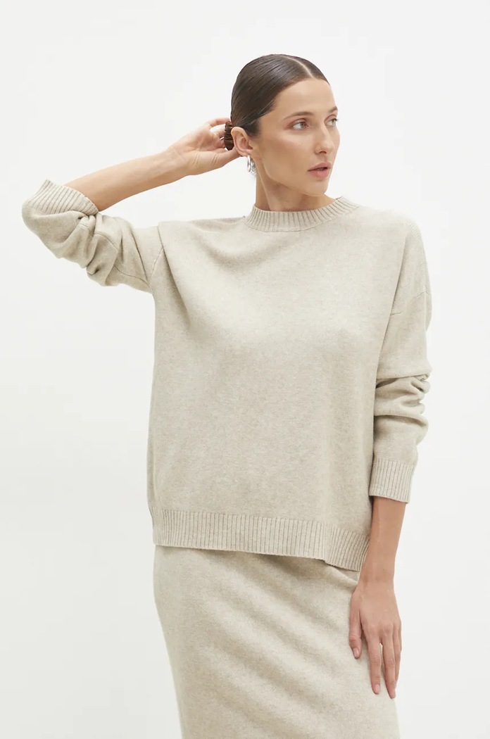 Odzież Answear.LAB sweter i spódnica N7193.HLK beżowy