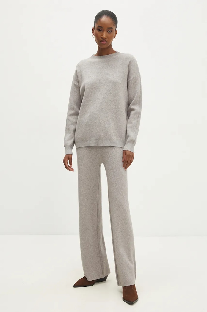 Answear Lab sweter i spodnie dzianina szary W2107AB.HLK