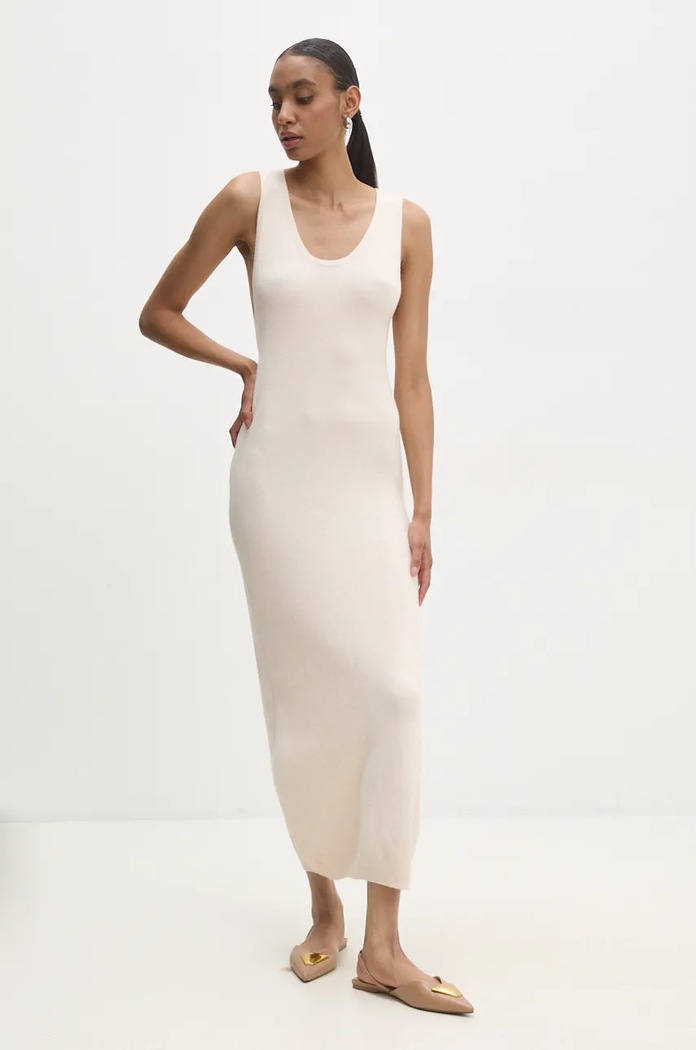Answear Lab rochie și pulover m8561.FKK bej WZ24