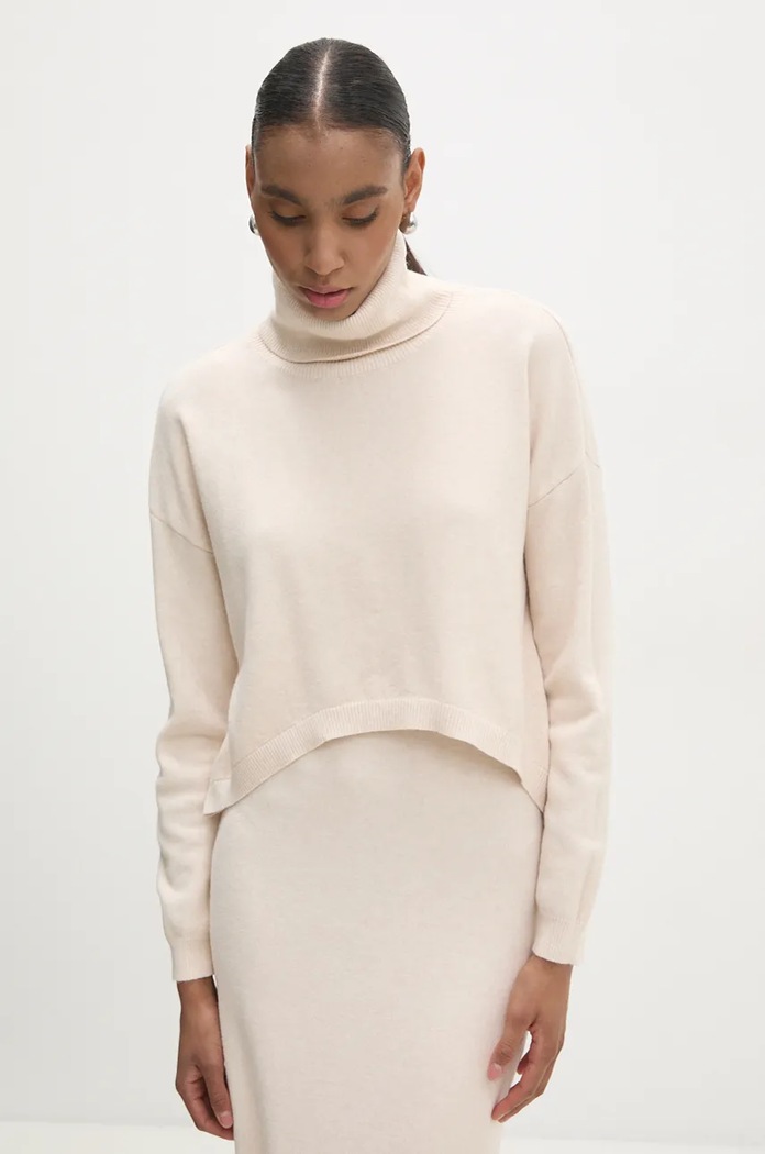 Answear Lab rochie și pulover m8561.FKK bej