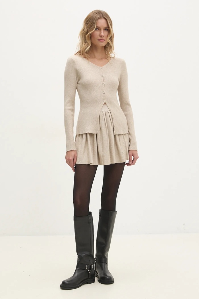 Komplet Answear.LAB pletivo bež A22634.hos