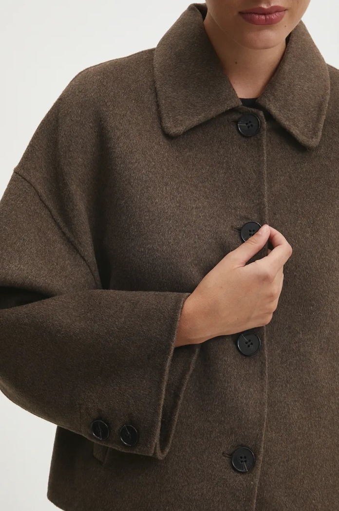 Vlněná bunda Answear.LAB m.2433fos hnědá