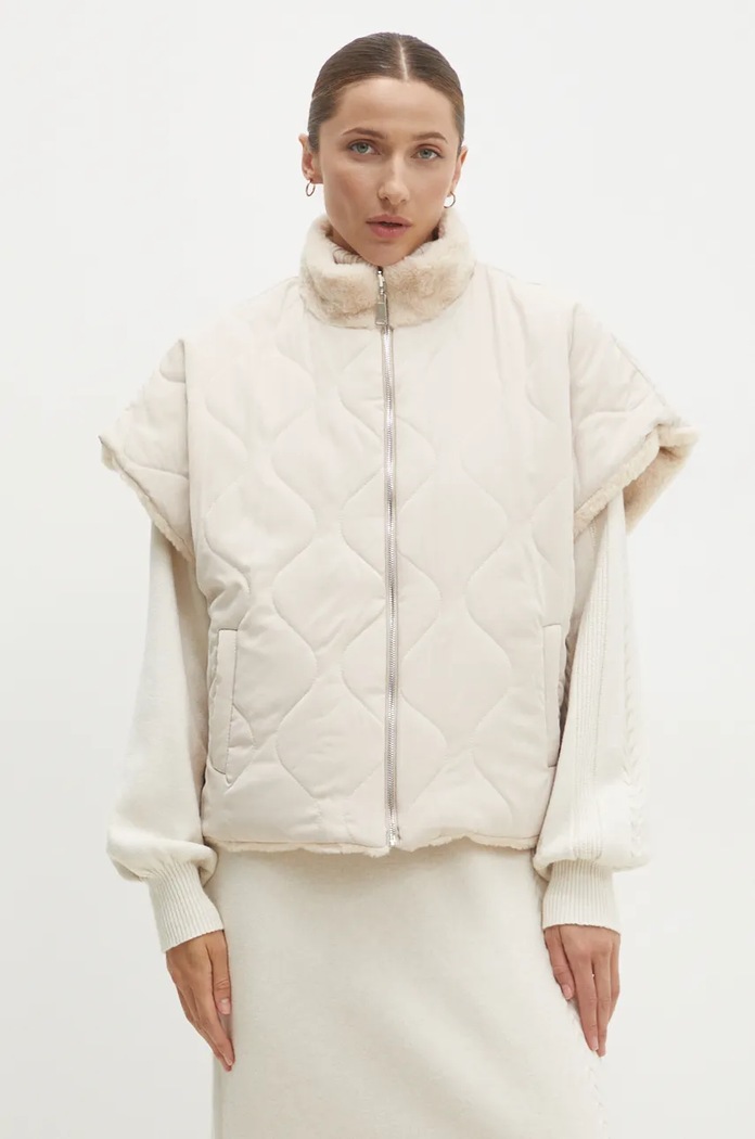 Answear Lab kurtka dwustronna oversize beżowy X2834.hos
