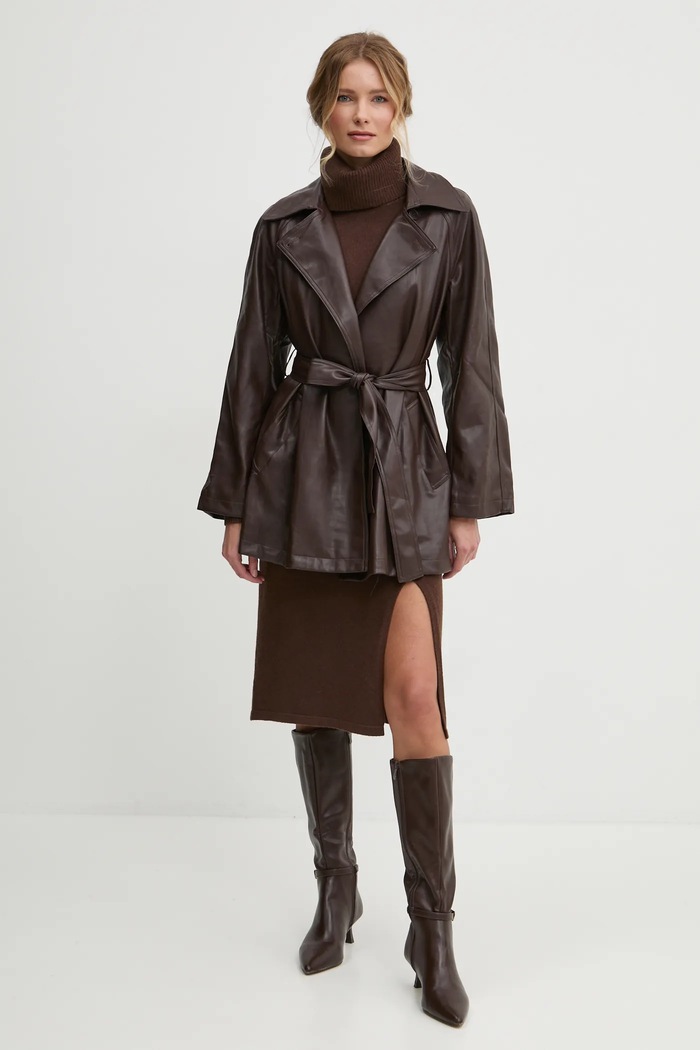 Plašč Answear.LAB S podlogo rjava b9666.ios