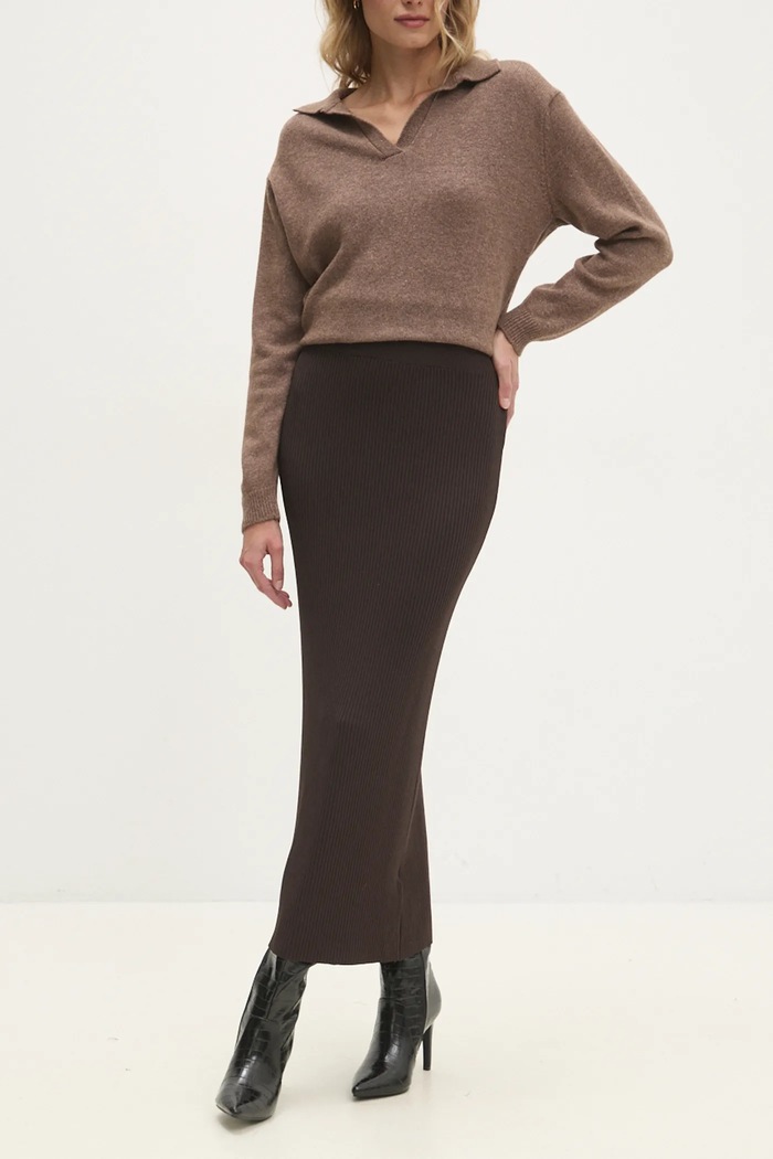 Sukně Answear.LAB maxi hnědá 90439.sp.ilk